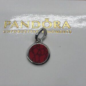 ✨🔥Pandora Red Murano Glass Engravable Mini Medallion Charm